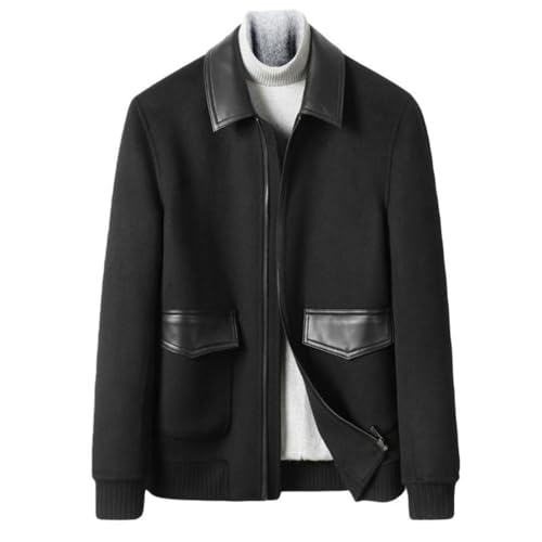 Chaqueta casual de lana para hombre abrigo suelto de invierno en tejido doble cara