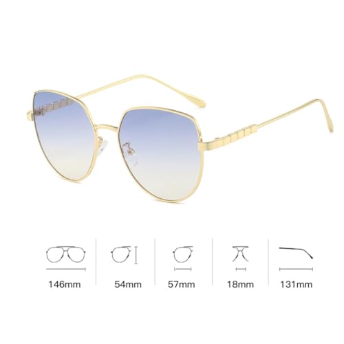 Lunettes de soleil œil de chat en métal au design géométrique chic - 6