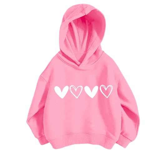 Genérico 2026 Sudadera con Capucha y Estampado de Corazones para niñas. Suéter de Moda para niñas. Ideal para Actividades diarias Escolares y Deportivas. De 3 a 12 años. (9-10 Years)