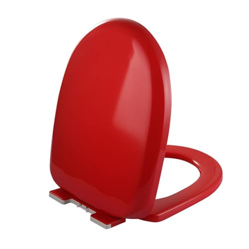 Brigtviee Colorato Sedile WC Copriwater Universale con Chiusura Ammortizzata Soft Close, Copri WC Water, Copriwater Ideal Standard,Seduta del WC,Coperchio Bagno A Forma di U,Rosso