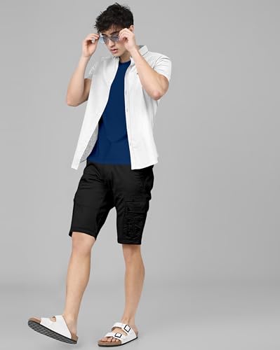Image of BRUCEWANE Men's 100% Cotton Half Sleeve Shirt