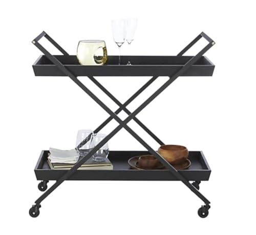HUANGRUIHUA Carro Cocina Carrito De 2 Niveles con Ruedas, Carrito De Almacenamiento De Metal, Carrito De Almacenamiento De Cocina, Carrito De Bar para Restaurante, Hotel Y Hogar Carro Cocina Ruedas
