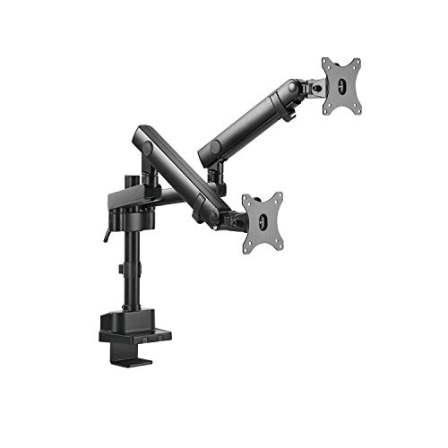 Pro Gasfederhalter für 2 Bildschirme bis 32 Zoll (81,3 cm), Schwarz
