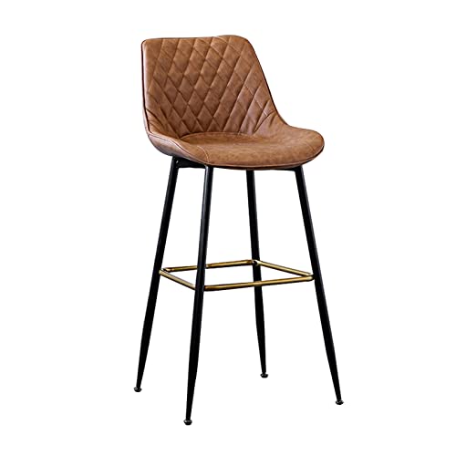 Tabouret de bar moderne en cuir gris 73 cm pour cuisine
