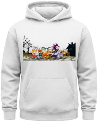 SaaDZ Halloween Cartoon Monster Parade Hoodie Cute Spooky Characters Pumpkin Witch Zombie Graphic Unisex Pullover Outfit image 3