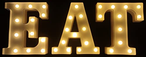SATYAM KRAFT Marquee Alphabet Shaped Led Light Letters for Home Decoration, Night Light Lamp and Wall Lamp (EAT)