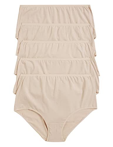 Image of Marks & Spencer Womens Cotton Blend Solid High Rise Full Briefs (Pack of 5)