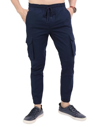 Image of Highlander Men's Cargo Jogger Trousers | Perfect for Casual Outings,Travel & Work Wear with Utility Pockets