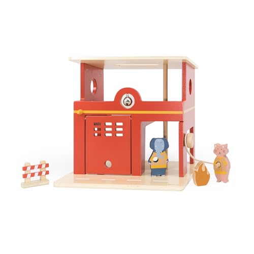 Caserne de pompiers en bois Trixie, le jouet chaleureux qui fait briller les yeux des enfants