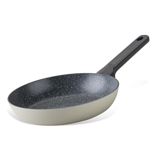 Fackelmann Balance 20cm Pfanne – Recyceltes Aluminium, Keramik-Antihaft, PFAS-frei – Induktionsgeeignet, Hitzebeständiger Griff, Shallow White