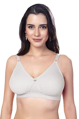 Image of SIMONI Cross Fit Polycotton Non-Wired Non-Padded Full Coverage Cups Bra, Comfortable Everyday T-Shirt Bra for Women and Girls