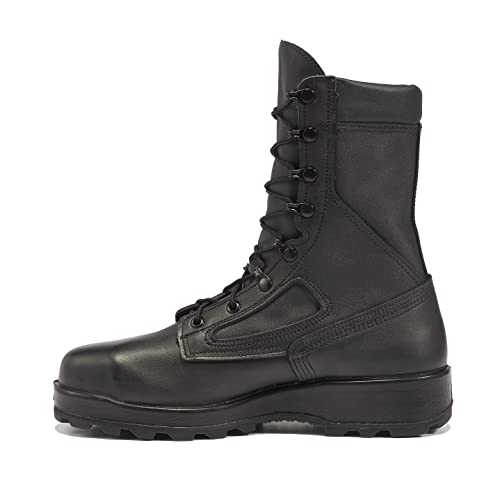 Belleville 495 ST 8" EH Rated Steel Toe Boots for Men - U.S Navy General Purpose Leather Black Military Boots - Vibram Carrier Traction Outsole - Berry Compliant - Black3