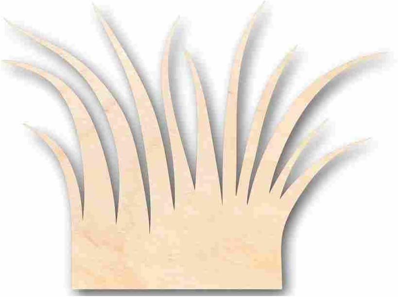Unfinished Wood Grass Shape Plants Craft up to 46" DIY 46" / 3/4"