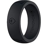 BONDWELL Silicone Wedding Ring for Men (Black) Save Your Finger & A Marriage Safe, Durable Rubber Wedding Band for Active Athletes, Military, Crossfit, Weight Lifting, Workout - 100% Guarantee (10)