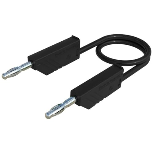 SKS Hirschmann CO MLN SIL 200/1 Messleitung [Banane männlich 4 mm - Bananenstecker 4 mm] 2,00 m, Schwarz, 1 Stück