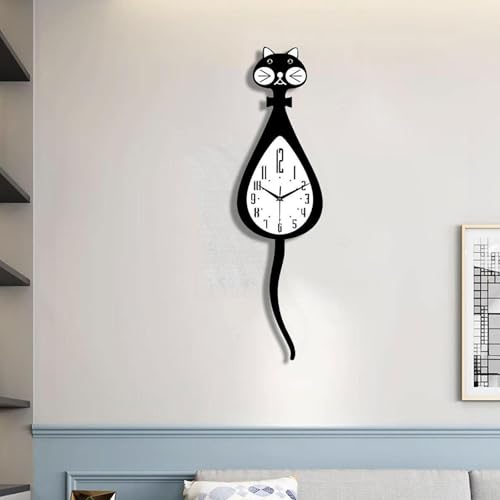 Horloge murale chat silencieuse pour apaiser la décoration murale - 4