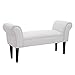 Price comparison product image HOMCOM Small-sized Bed End Side Chaise Lounge Sofa Window Seat Arm Bench Wooden Leg Fabric Cover (White)