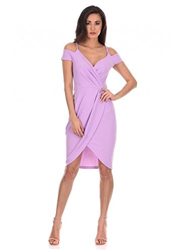 AX Paris Women s Wrap Around Dress(Lilac, Size:10)