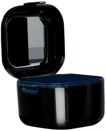 2xDenture Case w/Strainer Basket Bath Cleaning Soaking for Night Guard Black | Health & Beauty | Oral Care | Denture Care
