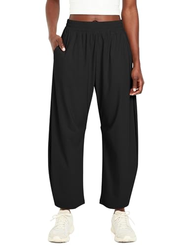 Ugerlov Womens Barrel Ankle Pants Quick Dry Lightweight Hiking Pants Wide Leg High Waisted Baggy Trousers with Pockets