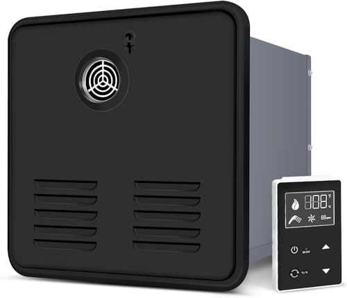 Image of RV Tankless Hot Water Heaters with Remote Controller, 2.9 GPM Endles Water On Demand Propane Water Heaters for RV, Ideal for RVers' Everyday Use (Black-No lock)