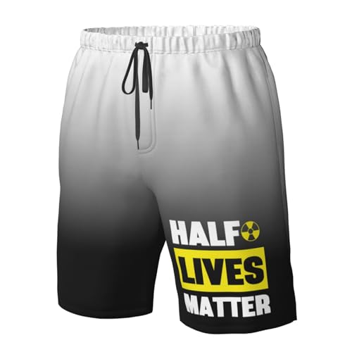 Half Lives Matter Men's Swim Trunks Quick Dry Beach Board Shorts Swimwear Bathing Suits for Holiday Party,4