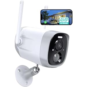 NETVUE Security Cameras Wireless Outdoor, 2.5K 4MP 2.4G WiFi Strobe Light/Spotlight Home Security System with Motion Detection and Siren, Two-Way Audio, Color Night Vision, Cloud/SD Storage