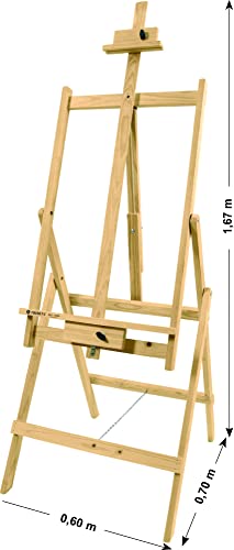 Cavalete Estúdio para Pintura, Articulado, Linha Econômica, Suporta Telas até 1,00 m de altura, Trid