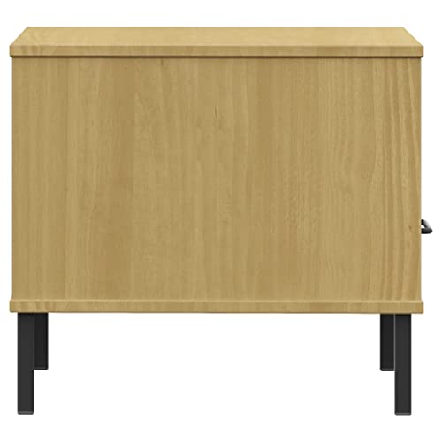 Table de Chevet en Bois Pin Massif Meuble Rangement Compartiment - 7