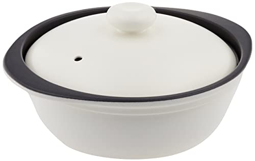 マルサン近藤(Marusankondo) 土鍋 鍋 ih対応 ホワイト S 陶器 軽量土鍋 1、2人用 一、二人用 1000ml クックホーム カルーナ クレイポット 22046