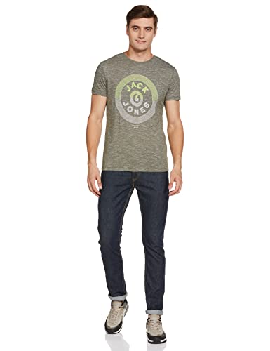 Image of JACK & JONES Men's Printed Regular Fit Crew Neck T-Shirt