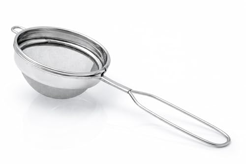 Image of Stainless Steel Tea Strainer (8cm) - Fine Mesh Chai Chhalni, Coffee Filter, Juice & Oil Strainer with Durable Wire Handle for Smooth Brewing