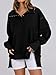 ANRABESS Women's Sweatshirts Oversized Casual Loose Button Up Henley Pullover Top High Low Split 2025 Fall Fashion Outfits Black Small
