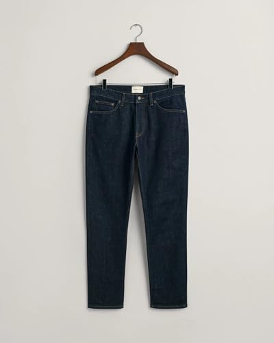 Gant Para Hombre. 1000260 Jeans Slim Fit Marino (30/34), Casual, AlgodóN, Denim, Sostenible - 7
