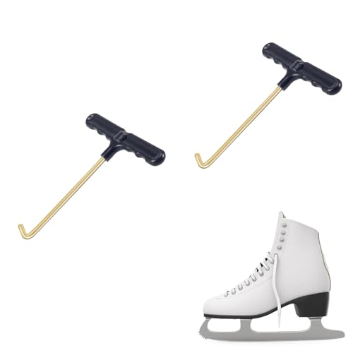 2 Pcs Shoe Lace Tensioner Tool, Tool Shoe Lace Tensioner, Stainless Steel Shoe Lace Tensioner, Sport Skate Key, Portable Shoe Lace Tensioner for Ice Skates Figure Skating Shoes Hockey Sports Shoes