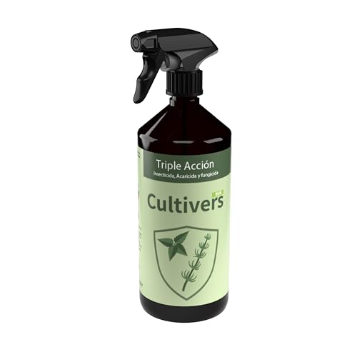 CULTIVERS Triple Acción Ecológico de 1 L. Insecticida, Fungicida y Acaricida. Protección contra insectos, hongos y ácaros en plantas. Acción protectora frente al ataque de plagas y enfermedades