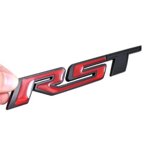 Image of 1Pc RST Tailgate Emblem Letter Badge Inserts Sticker Replacement for 2019 2020 2021 Silverado 1500 Tahoe Yukon SUV 4x4 (Black Red)