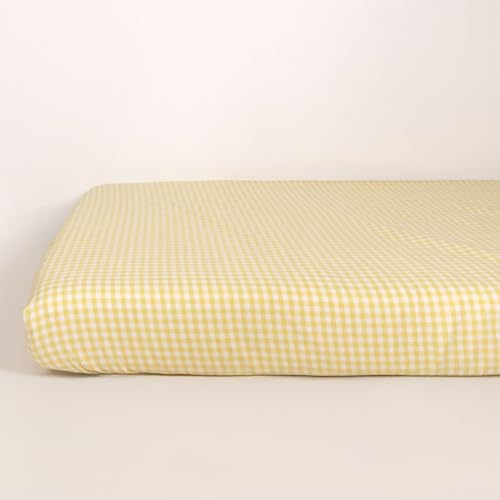 Drap housse bébé en percale de coton bio motif Vichy confortable