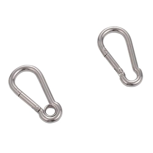 Moschettone a scatto a molla in acciaio inossidabile 304 multifunzionale con anello di bloccaggio a maglie rapide, moschettone a scatto, gancio di fissaggio a catena per portachiavi(With Nut M8,2 PCS)