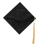 MAGICLULU Verstellbarer Absolventenhut Bachelor Abschlussmütze Schwarz mit Gelber Quaste Polyester Hochschulabschluss Party Kopfbedeckung
