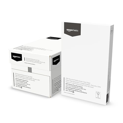 Amazon Basics 30% Recycled Multipurpose Copy Printer Paper, 11 x 17...