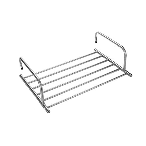 ZHICHII C-J-Xin Wäscheständer aus Edelstahl, faltbar, für den Balkon außerhalb des Fensters des Schlafzimmers oder Badezimmers, wasserdicht (Größe: 50 ~ 86 x 39,5 x 18 cm) Cover