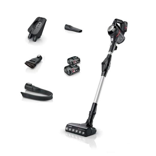 Bosch Unlimited 7 BCS712BGB ProHome MultiUse Lightweight Cordless Vacuum Cleaner with Flex Tube, Charger & Accessories, 2 Batteries, 80 minutes runtime - Black