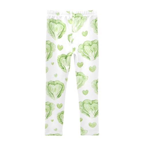 Cabbage Love Print Girls Leggings Soft Stretch Workout Yoga Dance Pants for Kids Casual Tights2