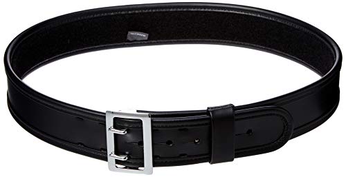 BIANCHI 7960 PLN Black Sam Browne Belt with Chrome Buckle (Size 46)