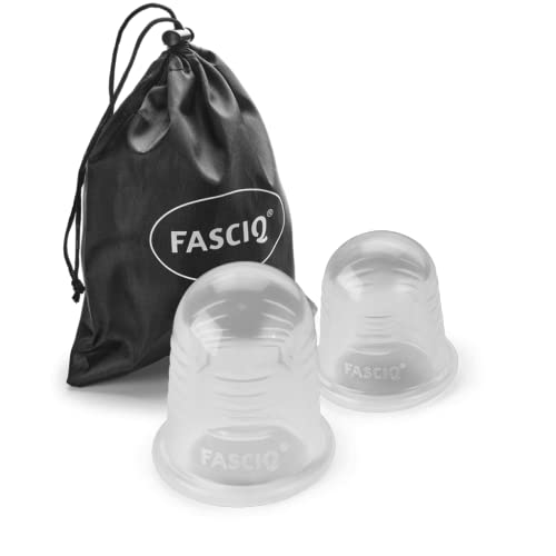 FASCIQ Silicone Cupping Set | Small and Large Cups | Improve Perfusion & Remove Body Waste | Massage Cups | Grade Silicone | 3.14 inch - 2.16 inch