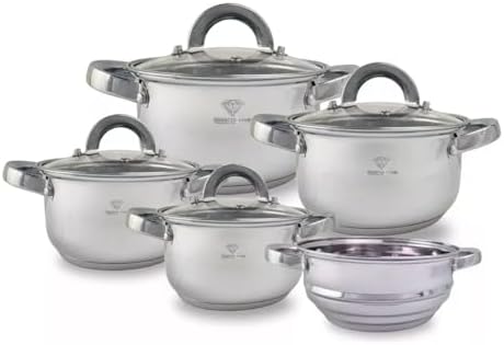 Jogo de Panelas Inox 19 Peças com Fundo Triplo Resistente Conjunt...