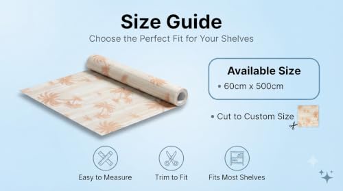 Image of Dribble (60cm X 500cm) Eva Shelf Liner Mat Roll, Non Slip Drawer & Cabinet Liner for Kitchen, Waterproof Oilproof Washable Fridge Mat, Anti Skid Multipurpose Mat (Palm Paradise Yellow)