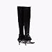MACVISE Womens Open Toe Thong Knee High Boots with Zipper Stretch Fabric and Kitten Low Heel Tall Sandal Boots black-41