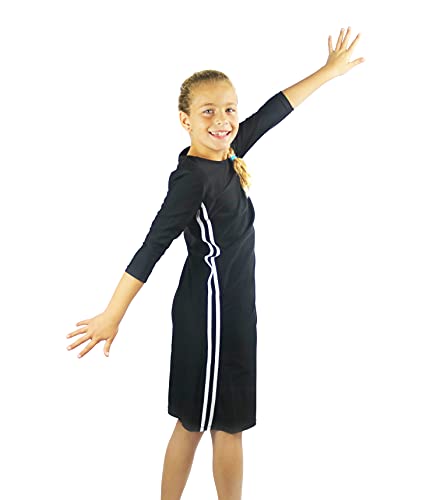 Image of Shira Modest Girls Swim Dress | 3 /4 Sleeve Swimdress, Full Coverage Bathing Suit | Tznius UPF 50+ Quick-Dry